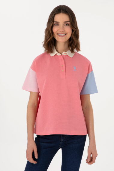 تی شرت  صورتی  رگولار  زنانه یو اس پولو | US POLO ASSN