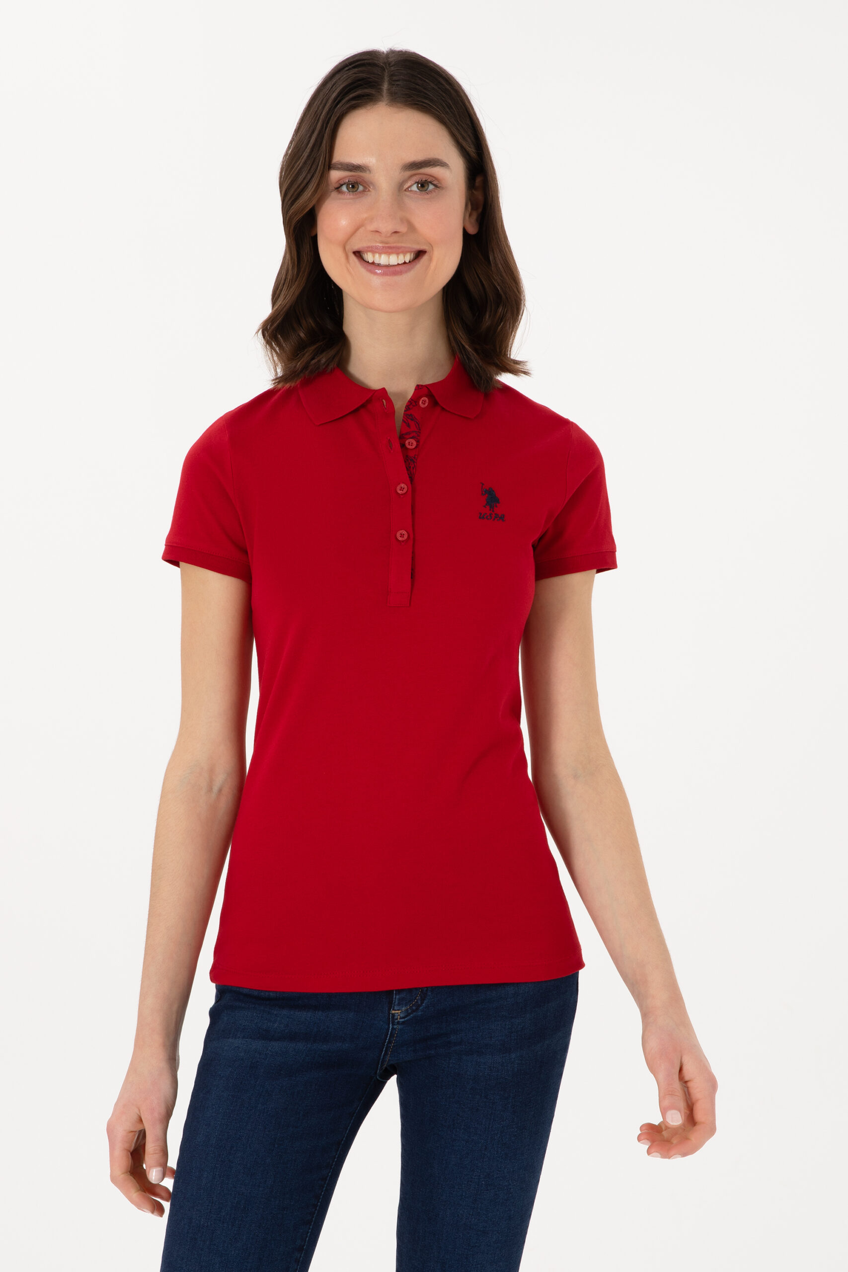 تی شرت  قرمز  اندامی  زنانه یو اس پولو | US POLO ASSN