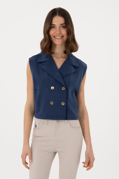 جلیقه  لاجورد  Crop Top  زنانه یو اس پولو | US POLO ASSN