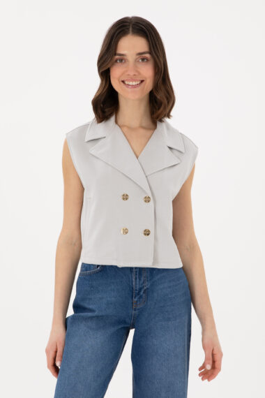 جلیقه  خاکستری  Crop Top  زنانه یو اس پولو | US POLO ASSN