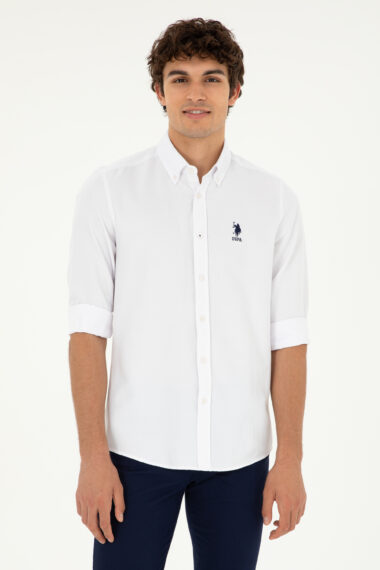 پیراهن  سفید  اندامی  مردانه یو اس پولو | US POLO ASSN