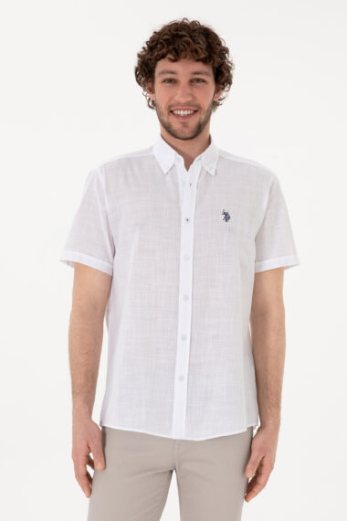 پیراهن  سفید  رگولار  مردانه یو اس پولو | US POLO ASSN