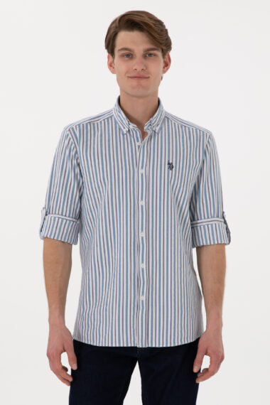 پیراهن  آبی  رگولار  مردانه یو اس پولو | US POLO ASSN