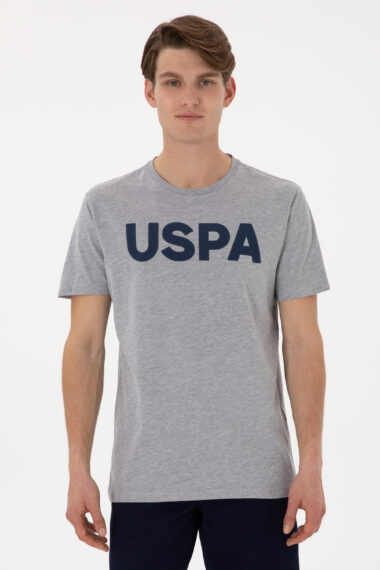 تی شرت یقه گرد خاکستری ملانژ  رگولار آستین کوتاه مردانه یو اس پولو | US POLO ASSN