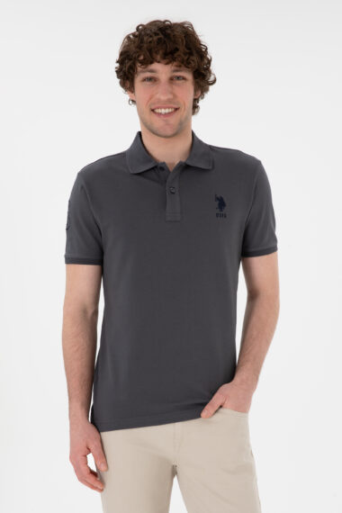 تی شرت یقه پولو زغالی  اندامی  مردانه یو اس پولو | US POLO ASSN
