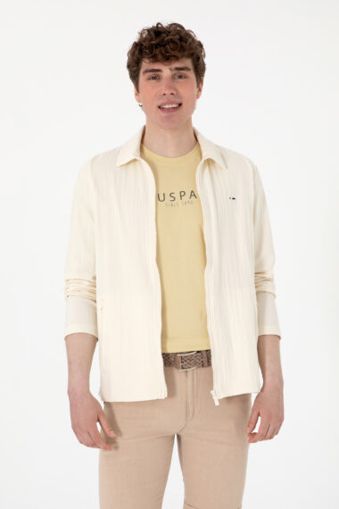 ژاکت  سفید  رگولار  مردانه یو اس پولو | US POLO ASSN