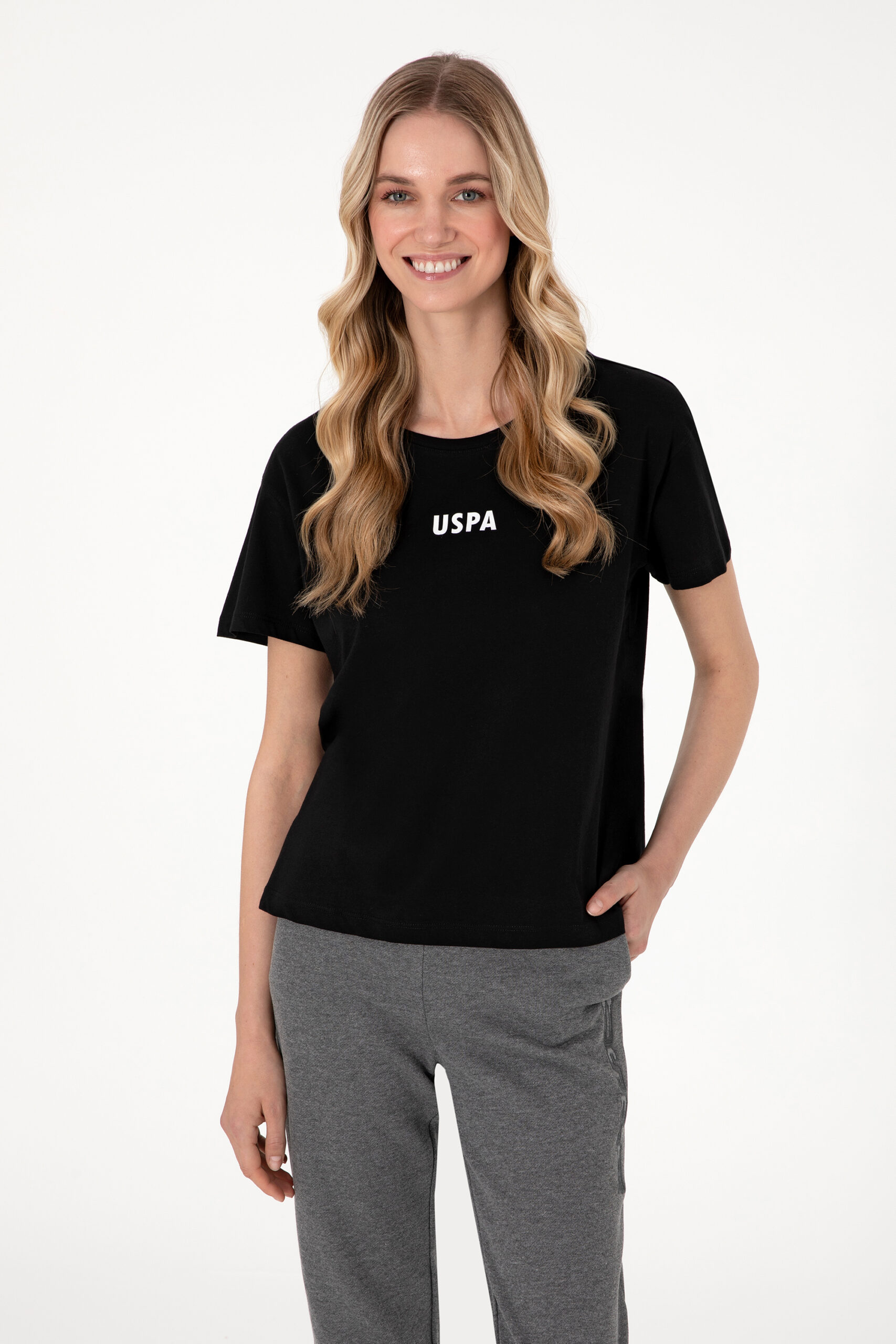 تی شرت  سیاه  ریلکس  زنانه یو اس پولو | US POLO ASSN
