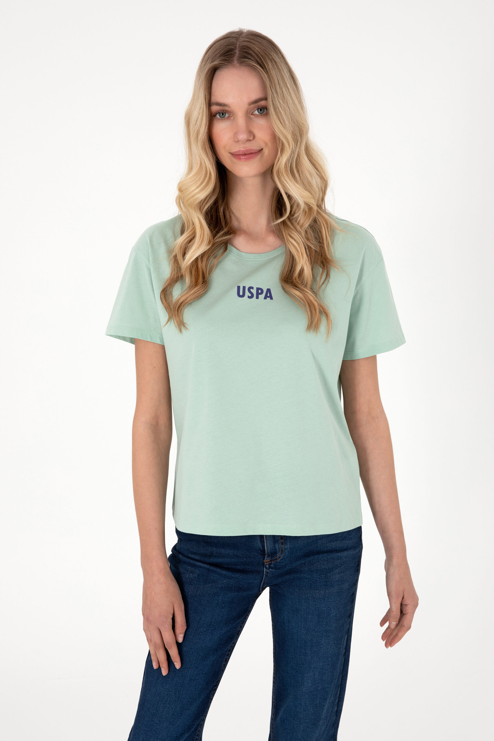 تی شرت  سبزآبی  ریلکس  زنانه یو اس پولو | US POLO ASSN