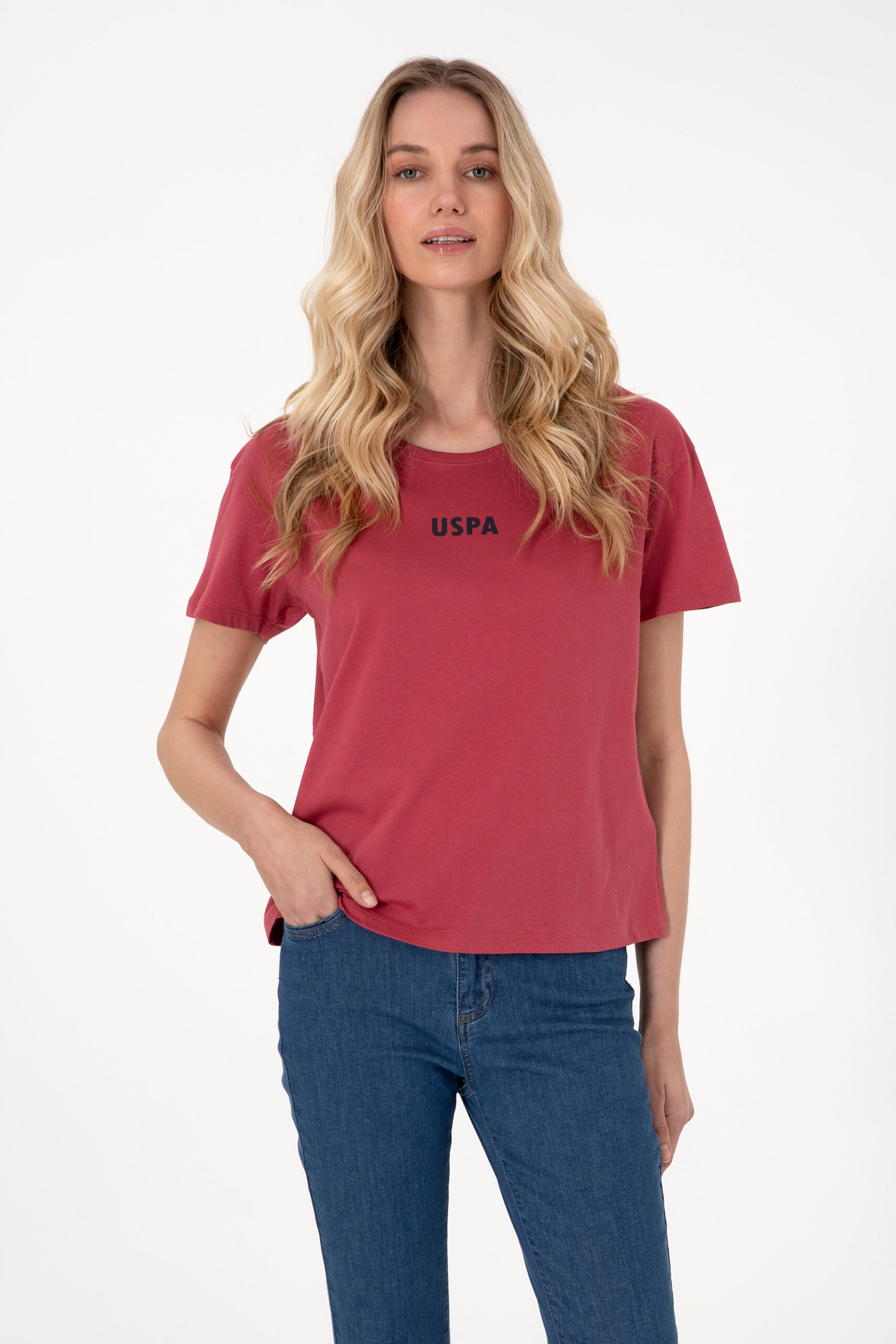 تی شرت  آلبالویی  ریلکس  زنانه یو اس پولو | US POLO ASSN