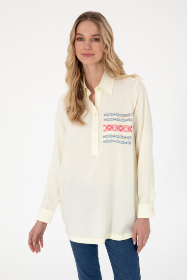 پیراهن  سفید  رگولار  زنانه یو اس پولو | US POLO ASSN