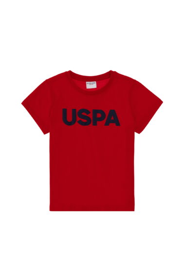 تی شرت یقه گرد قرمز  رگولار آستین کوتاه پسرانه یو اس پولو | US POLO ASSN
