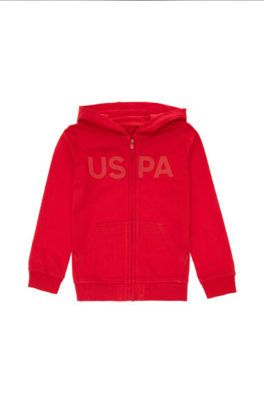 سویشرت هودی قرمز  رگولار آستین بلند پسرانه یو اس پولو | US POLO ASSN