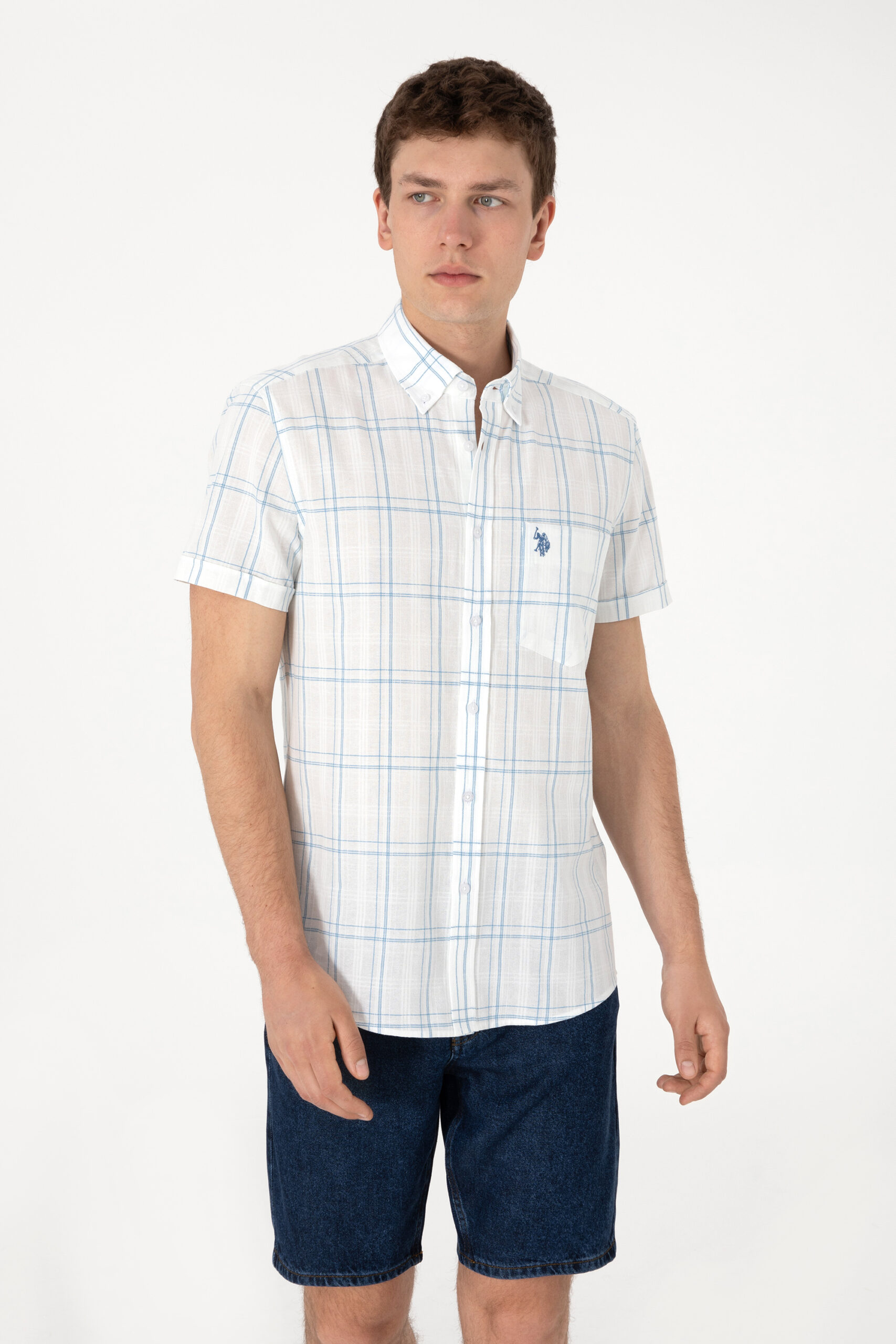 پیراهن  نیلی  رگولار  مردانه یو اس پولو | US POLO ASSN