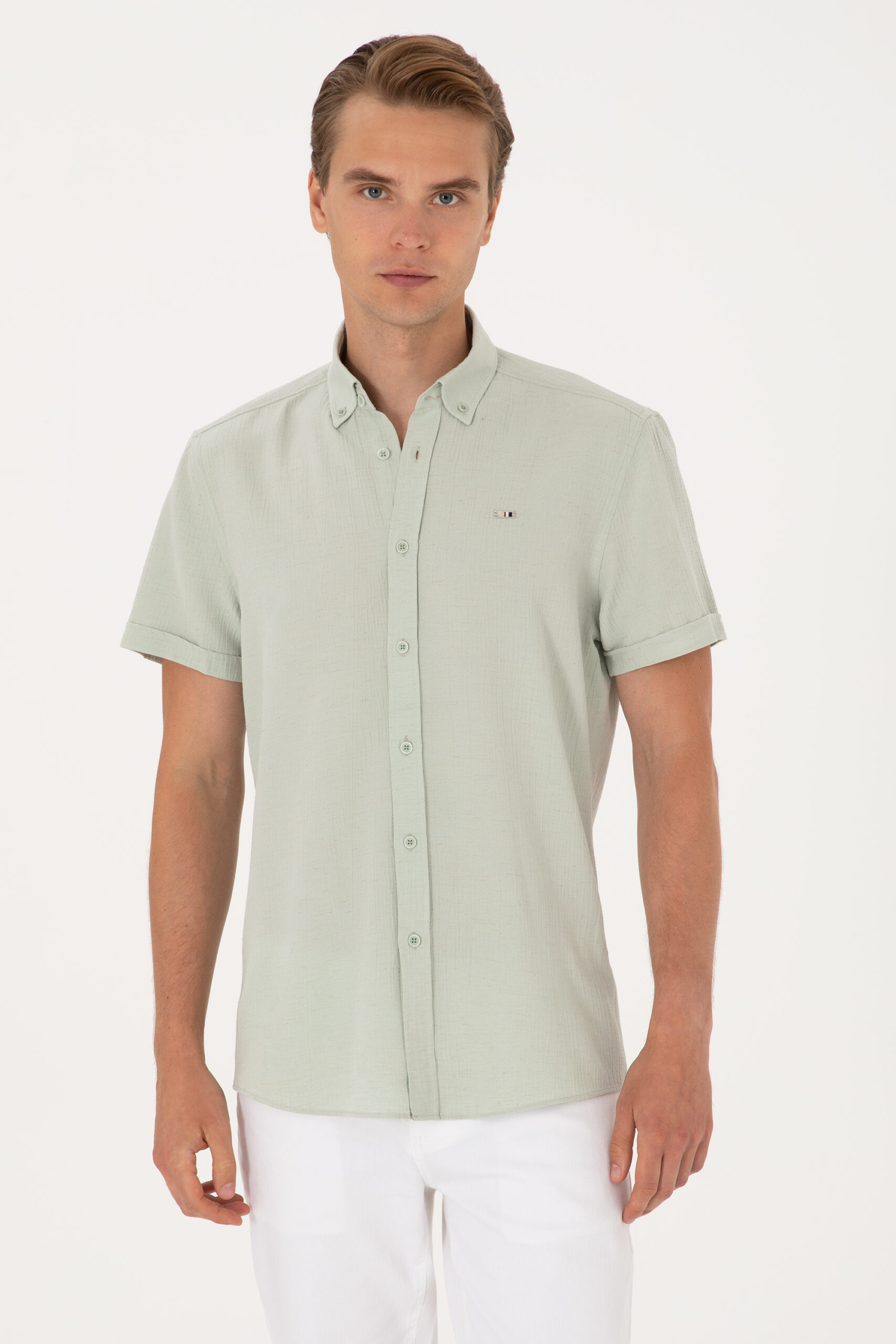 پیراهن  سبزآبی  رگولار  مردانه یو اس پولو | US POLO ASSN