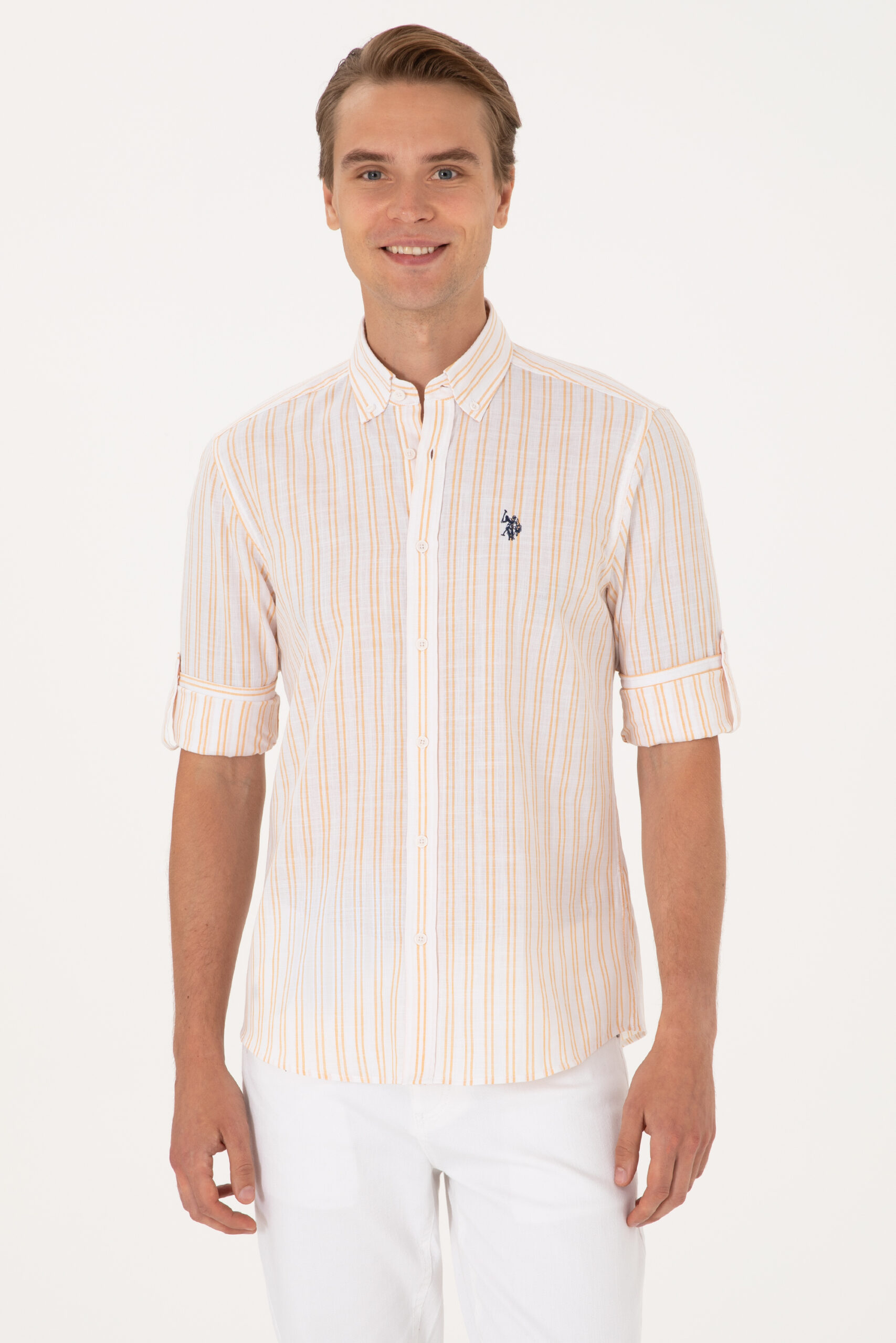 پیراهن  زرد  رگولار  مردانه یو اس پولو | US POLO ASSN
