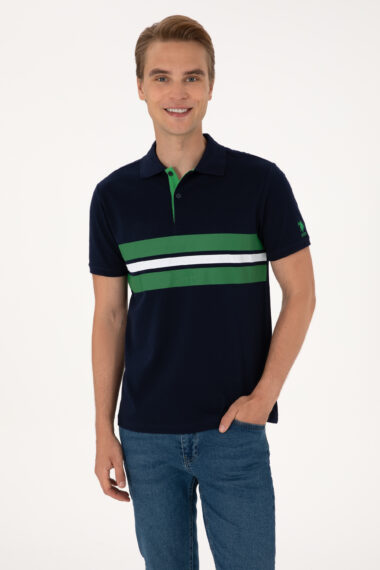 تی شرت یقه پولو لاجورد  رگولار  مردانه یو اس پولو | US POLO ASSN