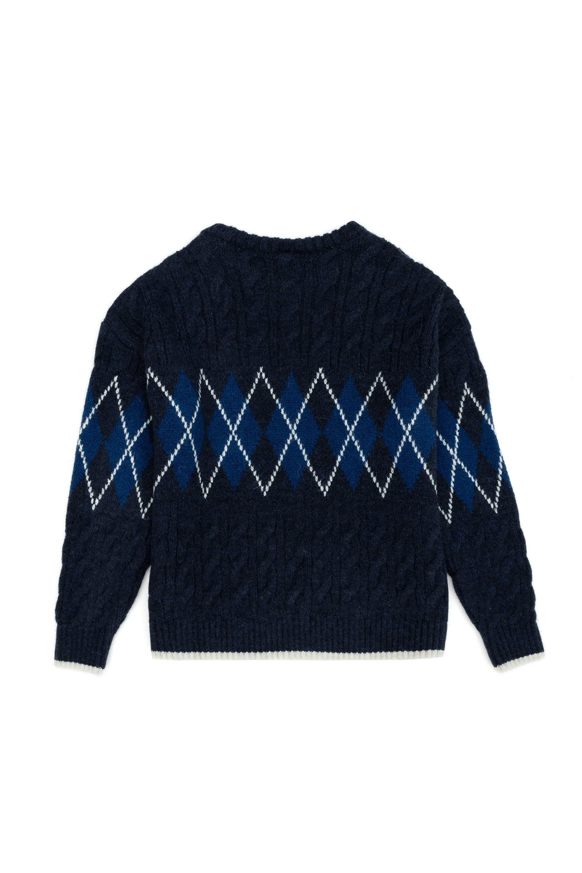 بافت یقه گرد لاجورد استاندارد فیت آستین بلند پسرانه یو اس پولو | US POLO ASSN