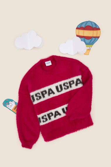 بافت  ارغوانی  Crop Top  دخترانه یو اس پولو | US POLO ASSN