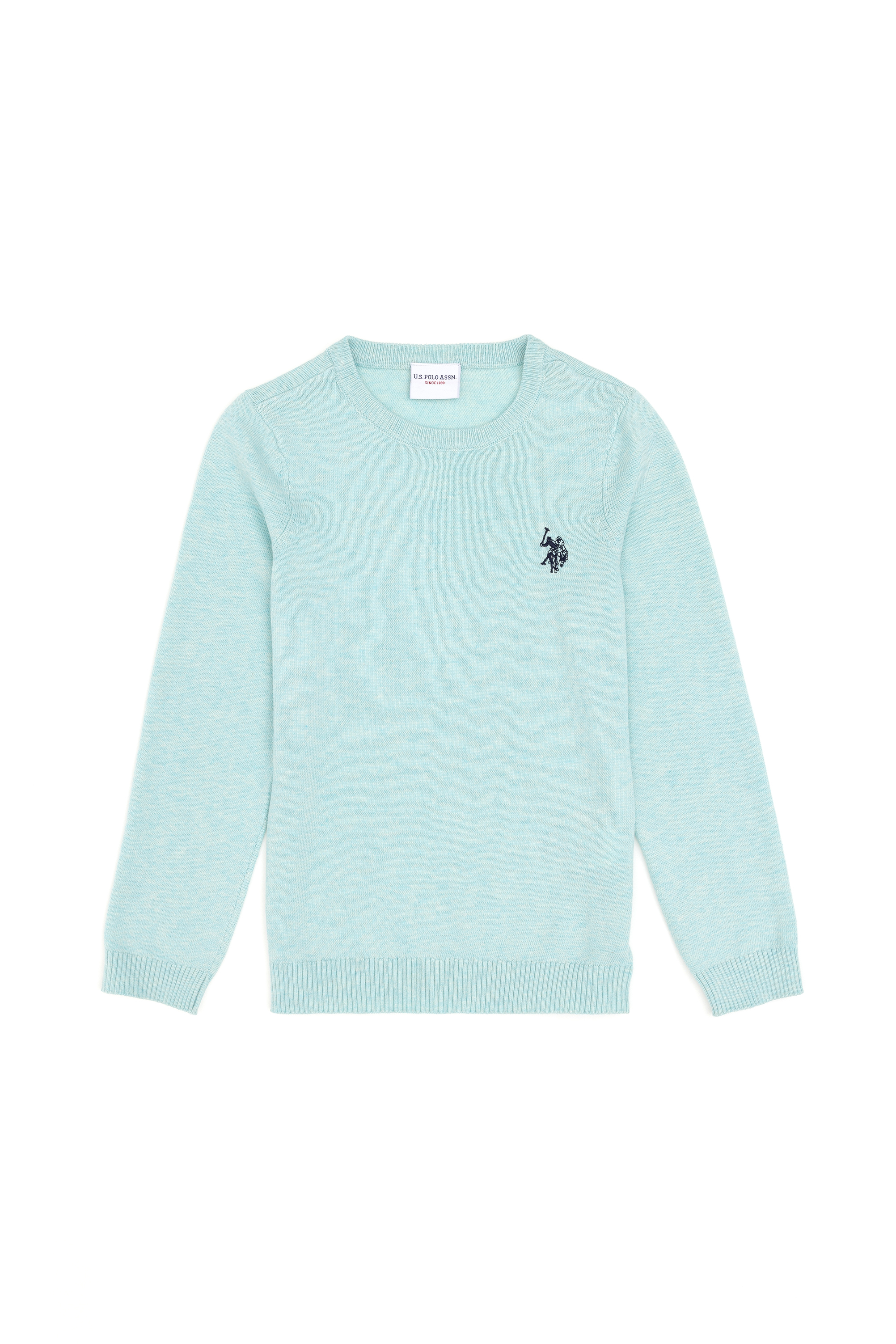بافت بیسیک یقه گرد سبز اندامی دخترانه یو اس پولو | US POLO ASSN
