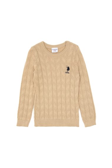 بافت بیسیک کرمی اندامی پسرانه یو اس پولو | US POLO ASSN