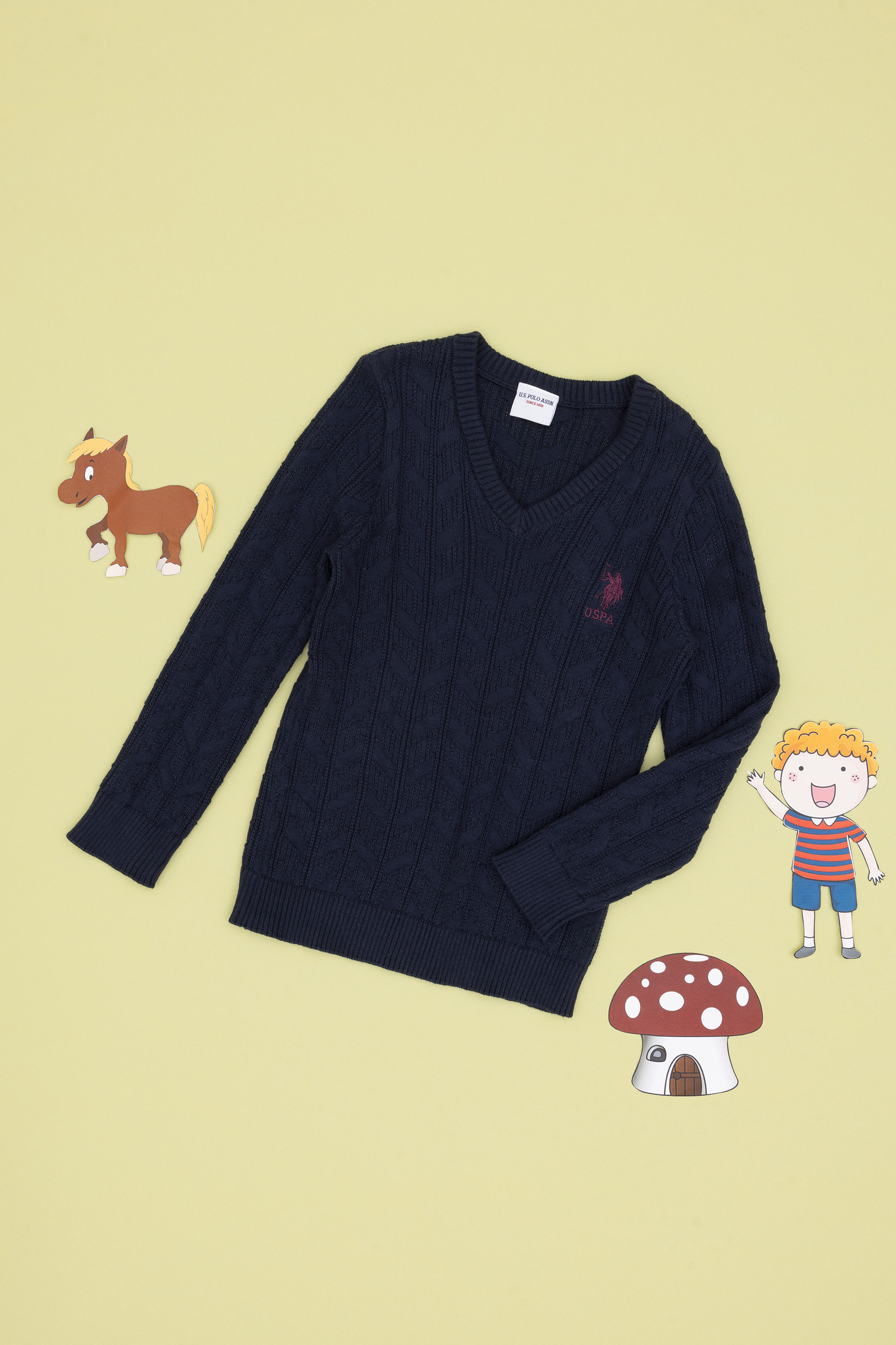 بافت بیسیک لاجورد اندامی پسرانه یو اس پولو | US POLO ASSN