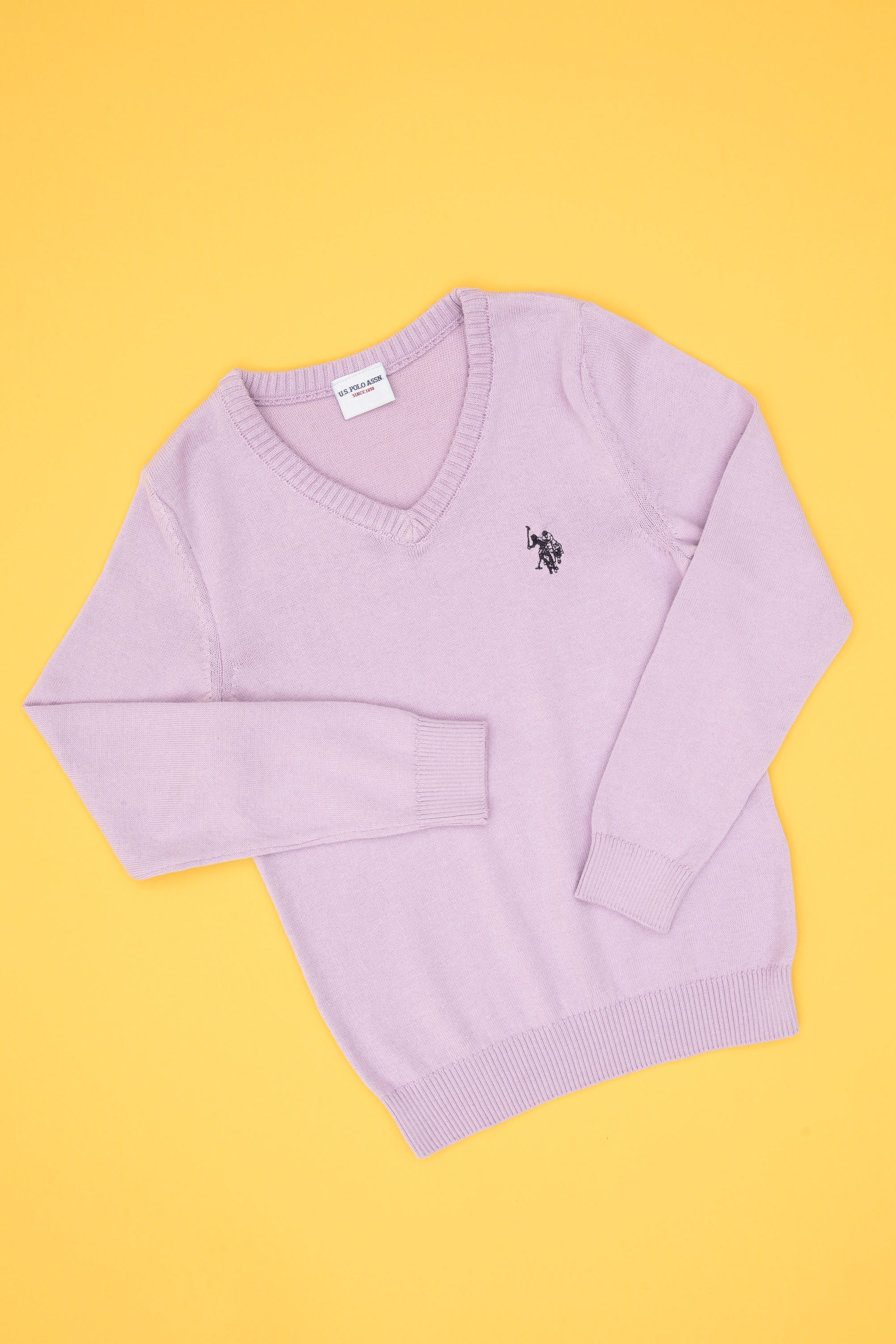 بافت بیسیک یقه هفت یاسی رگولار دخترانه یو اس پولو | US POLO ASSN