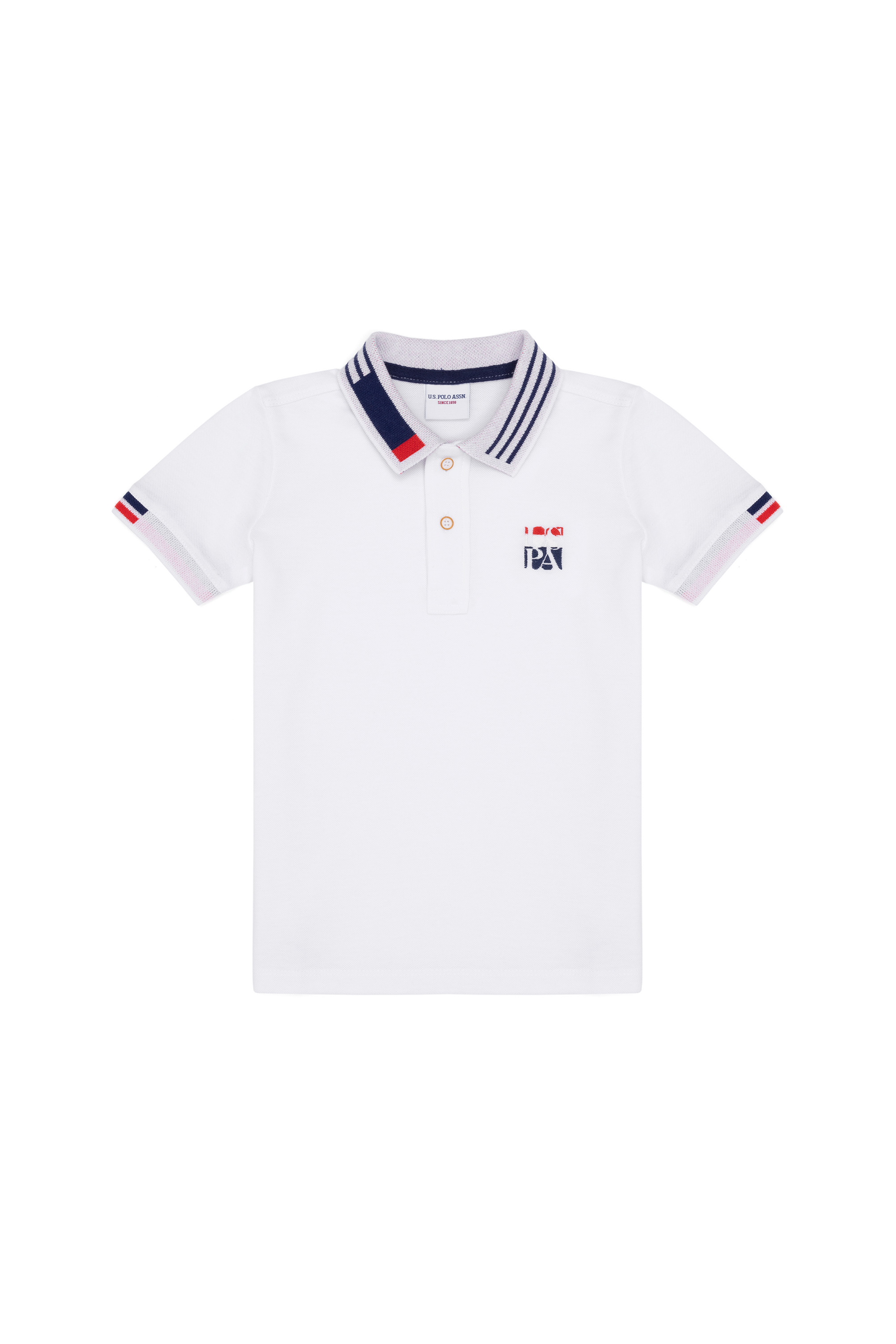 پولوشرت یقه پولو سفید استاندارد فیت پسرانه یو اس پولو | US POLO ASSN