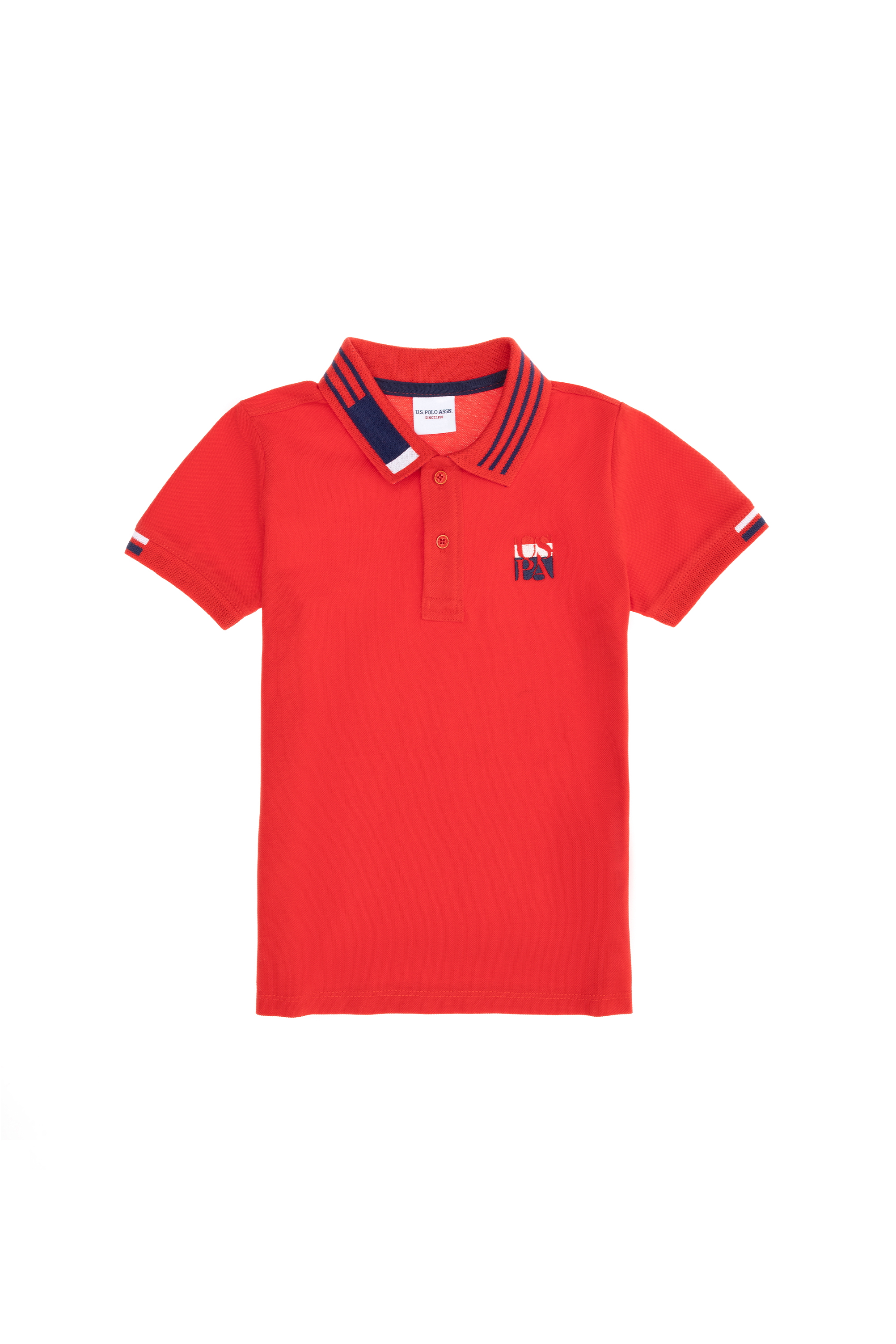 پولوشرت یقه پولو قرمز استاندارد فیت پسرانه یو اس پولو | US POLO ASSN