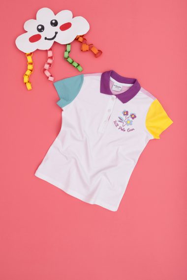 پولوشرت یقه پولو سفید اندامی دخترانه یو اس پولو | US POLO ASSN