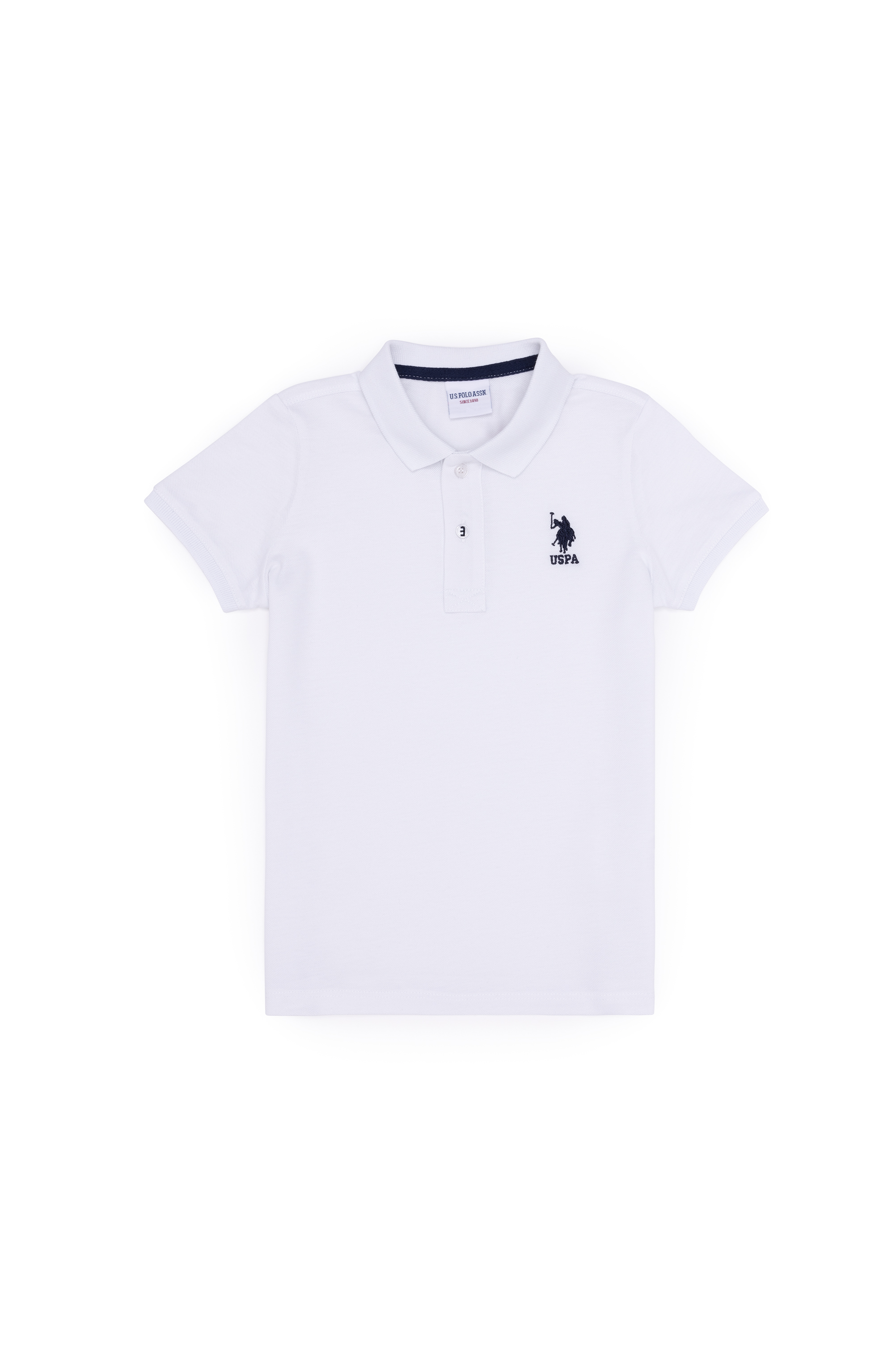 پولوشرت بیسیک یقه پولو سفید استاندارد فیت پسرانه یو اس پولو | US POLO ASSN