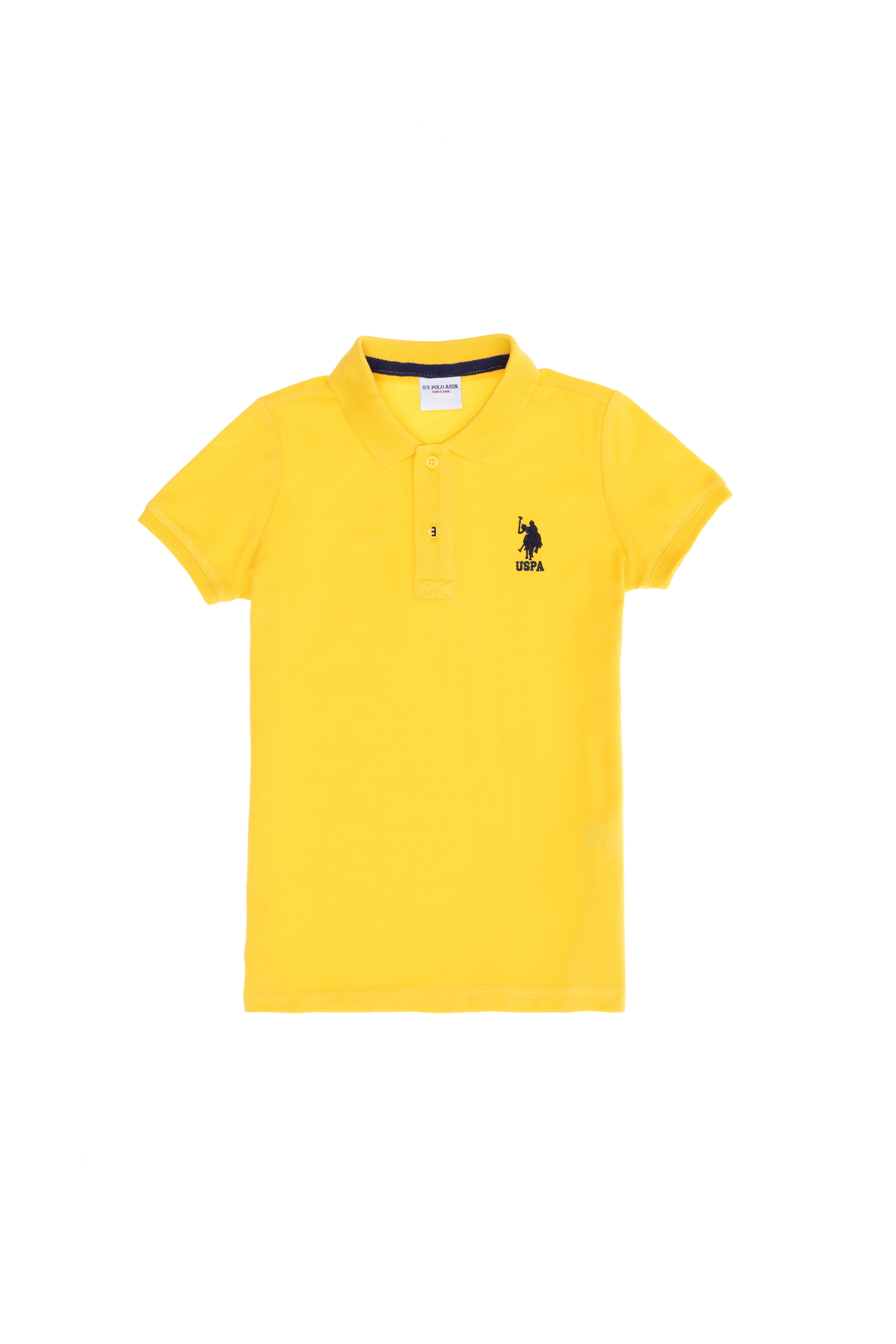 پولوشرت بیسیک یقه پولو زرد تیره استاندارد فیت پسرانه یو اس پولو | US POLO ASSN