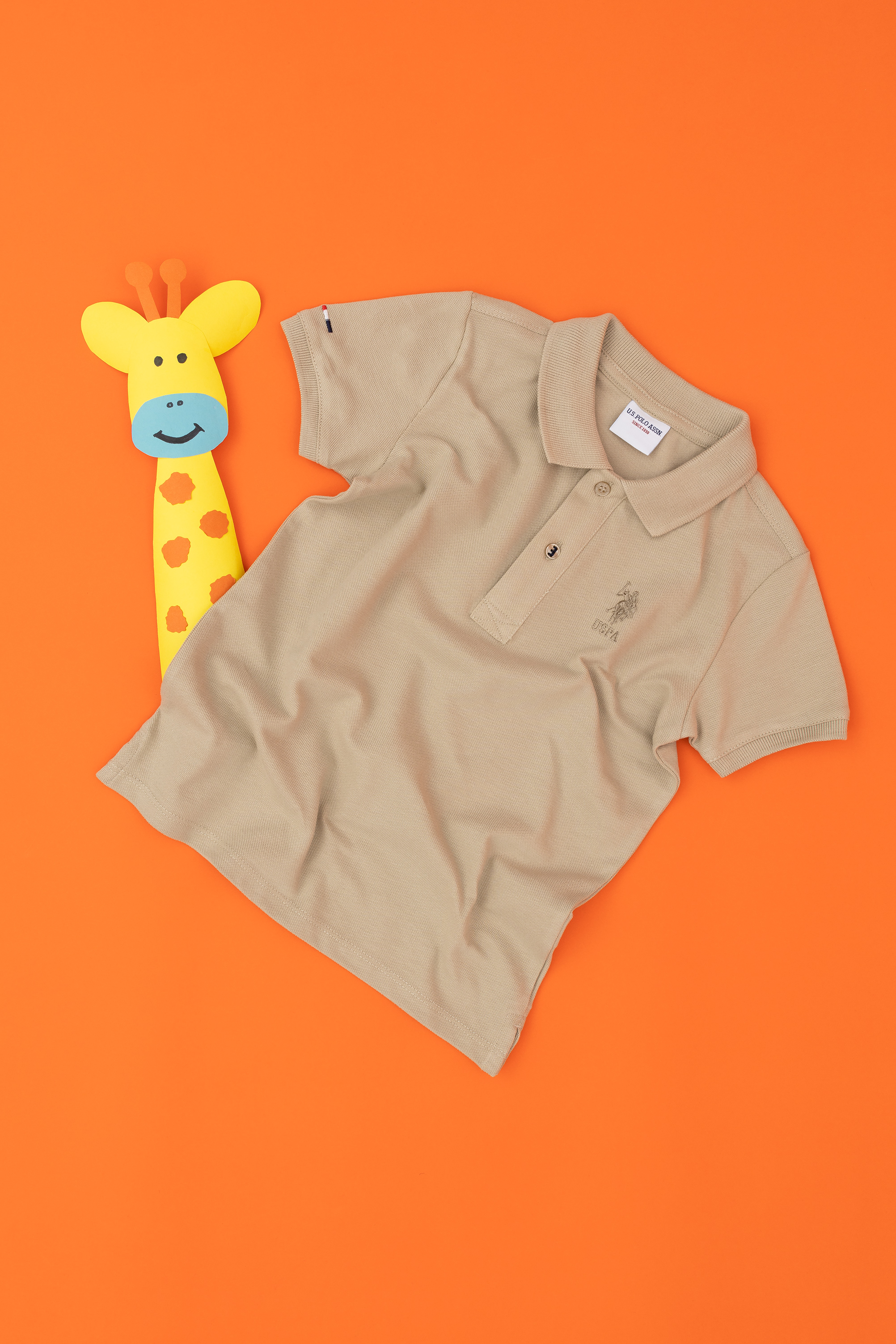 پولوشرت بیسیک خاکی روشن رگولار پسرانه یو اس پولو | US POLO ASSN