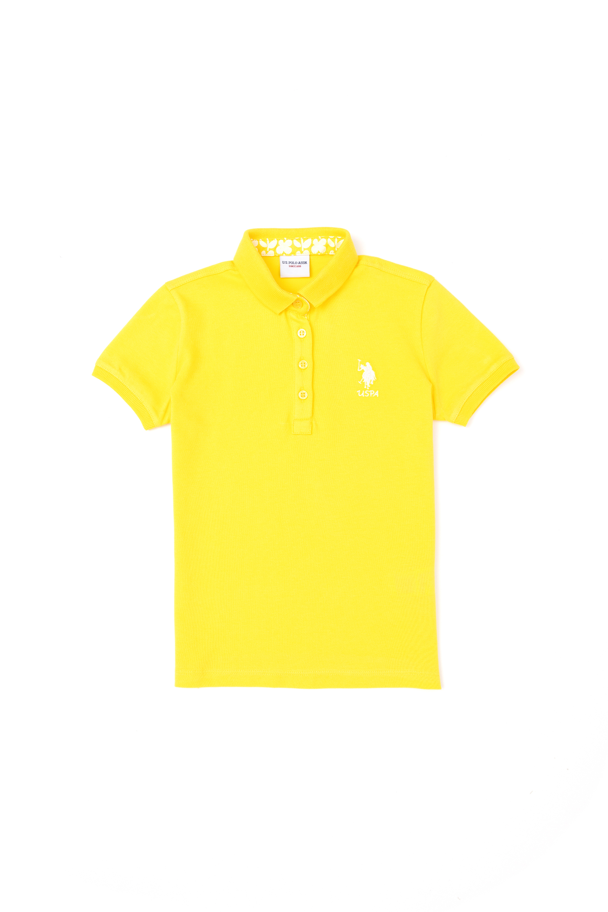 پولوشرت بیسیک یقه پولو زرد اندامی دخترانه یو اس پولو | US POLO ASSN