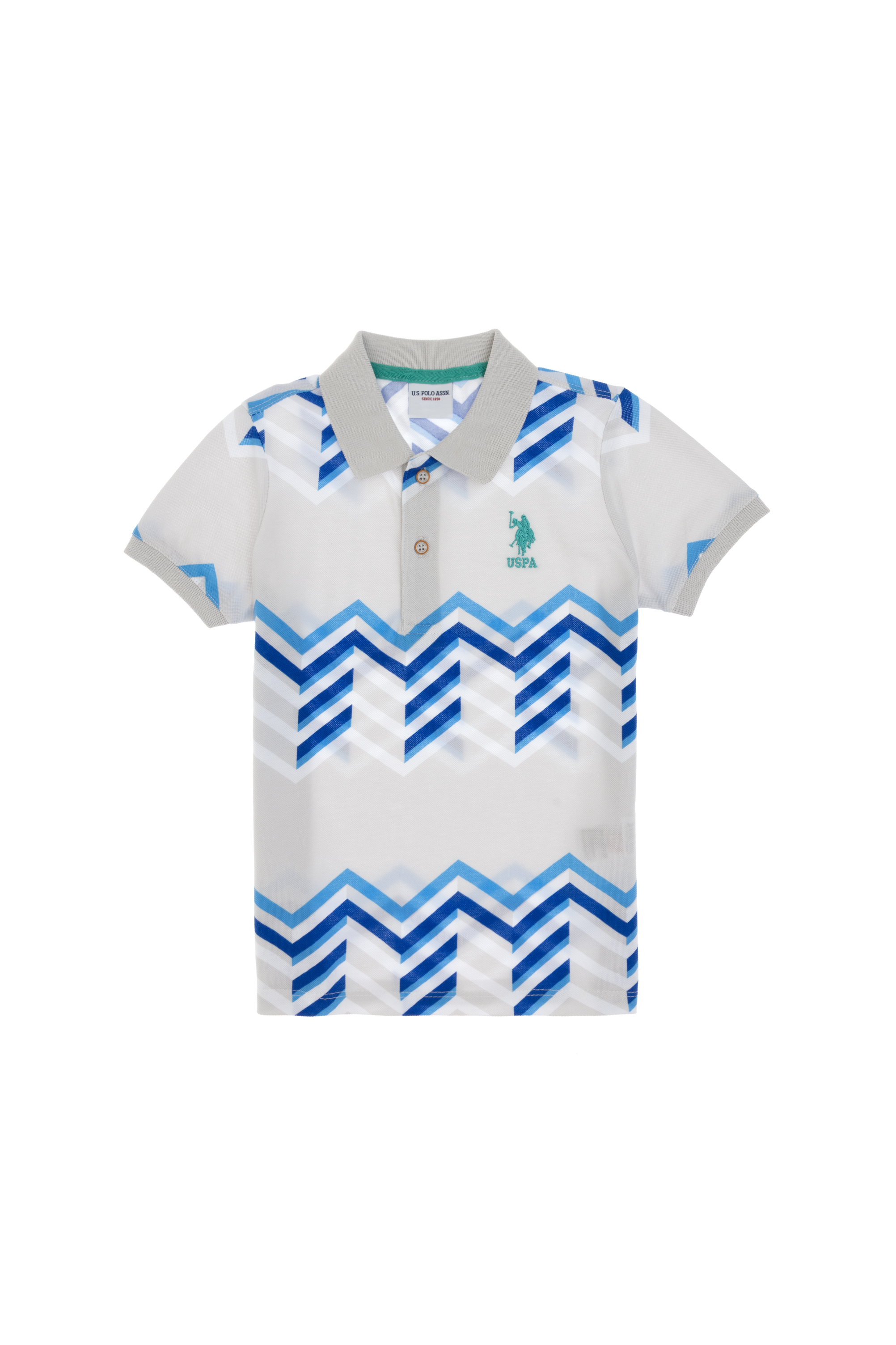 پولوشرت خاکستری روشن رگولار پسرانه یو اس پولو | US POLO ASSN