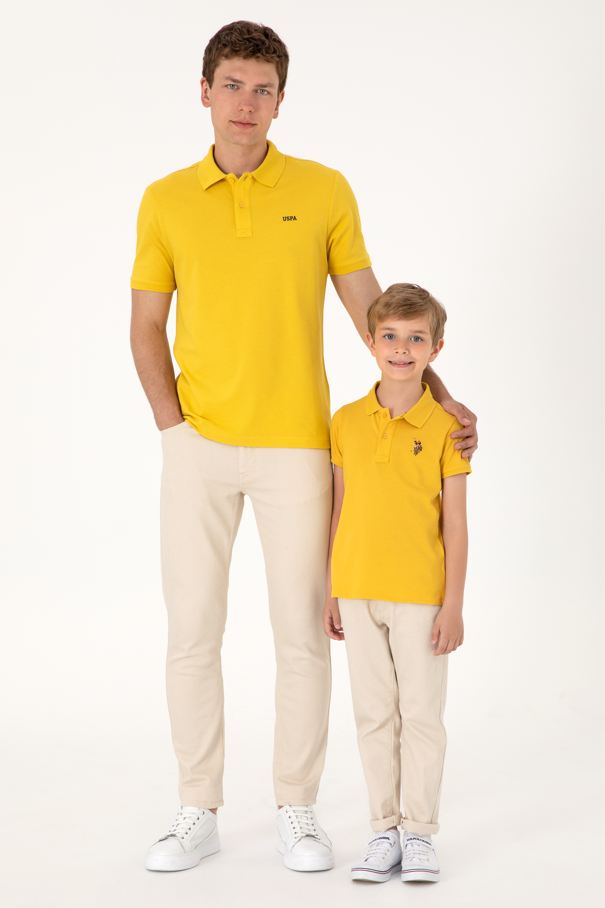 پولوشرت بیسیک زرد تیره رگولار پسرانه یو اس پولو | US POLO ASSN