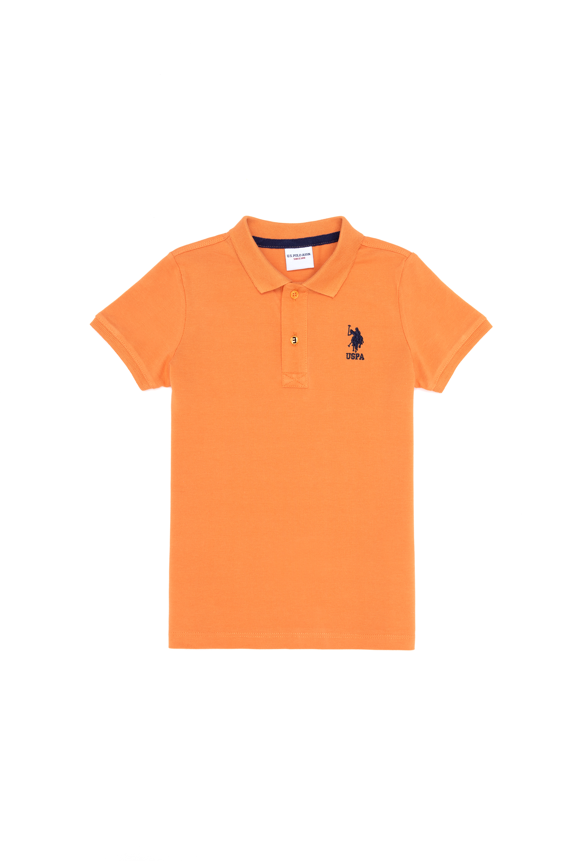 پولوشرت بیسیک یقه پولو نارنجی استاندارد فیت پسرانه یو اس پولو | US POLO ASSN
