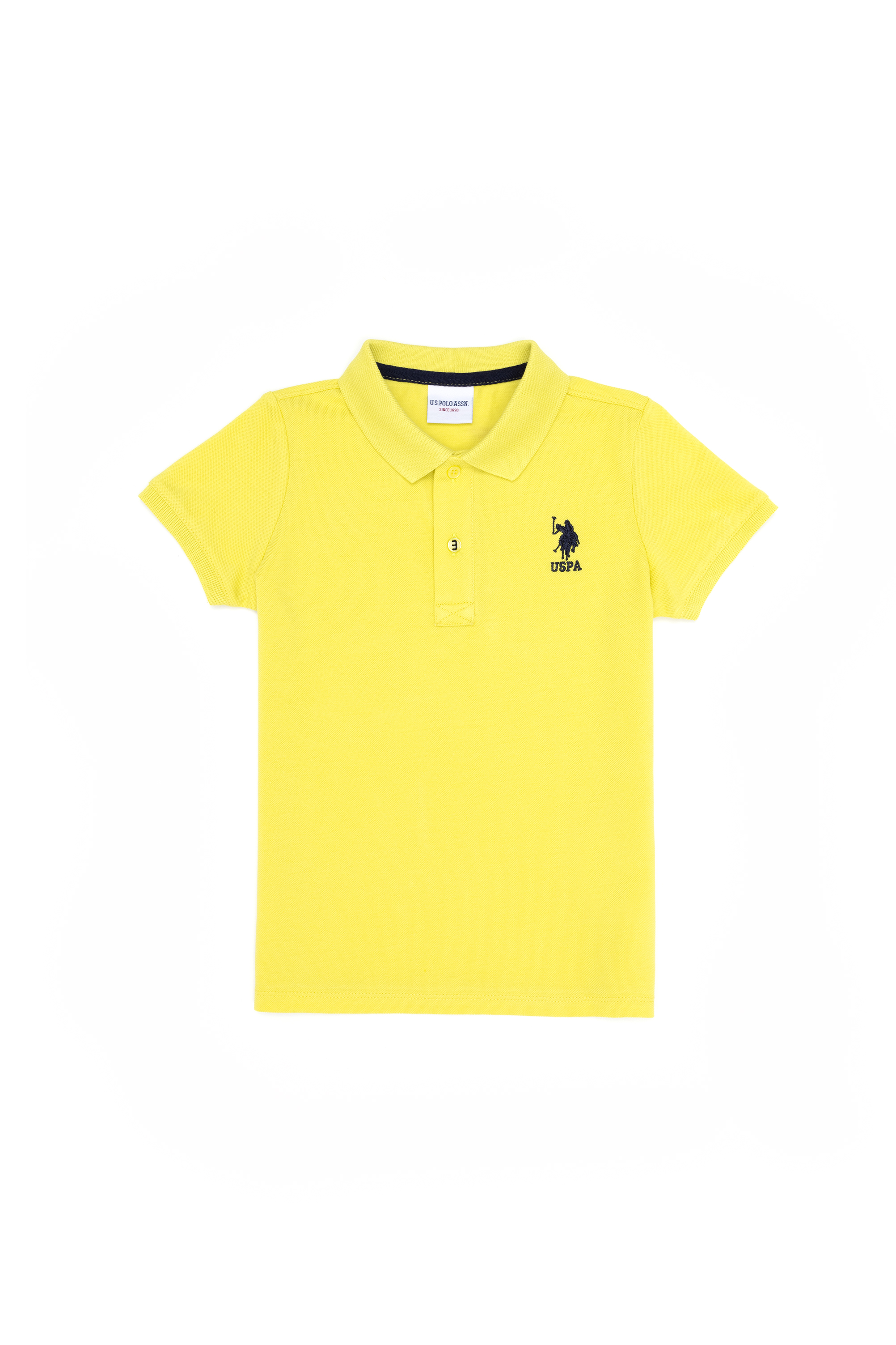 پولوشرت بیسیک یقه پولو لیمویی استاندارد فیت پسرانه یو اس پولو | US POLO ASSN