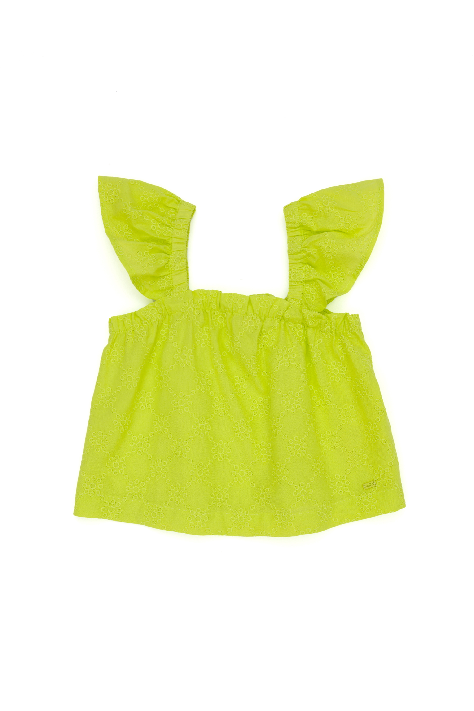 پیراهن لیمویی Crop Top دخترانه یو اس پولو | US POLO ASSN