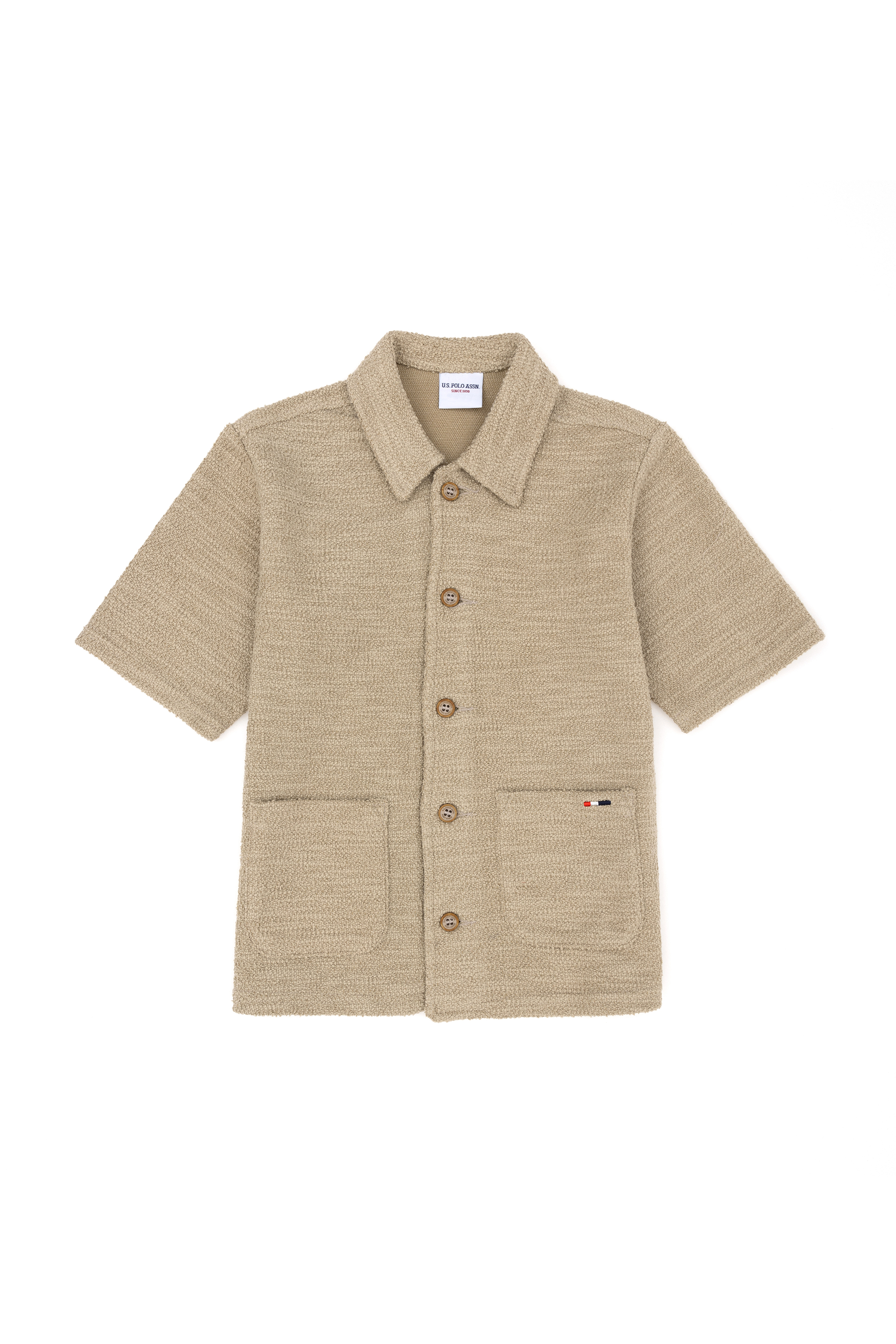 پیراهن خاکی روشن رگولار پسرانه یو اس پولو | US POLO ASSN