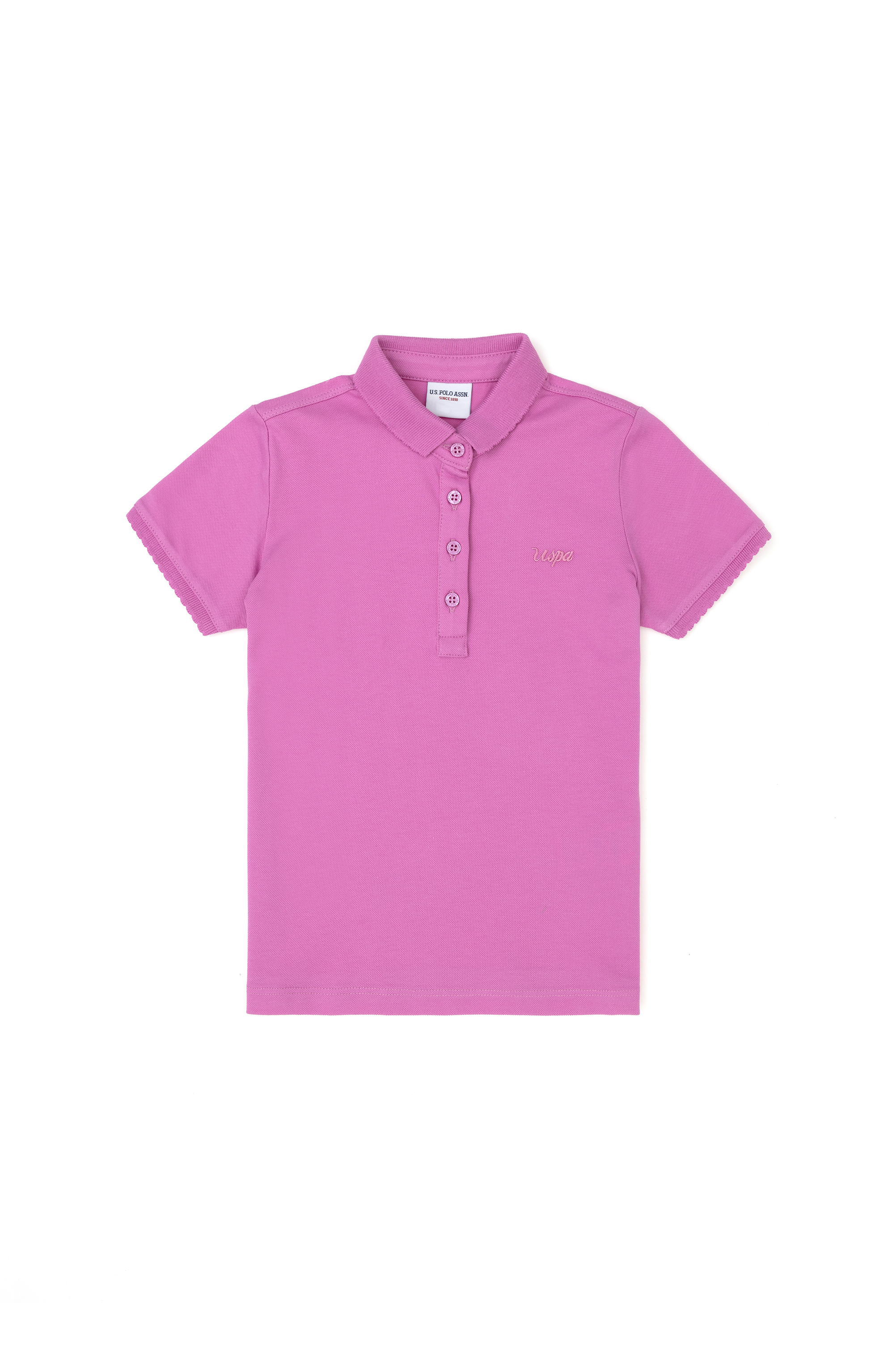 پولوشرت بیسیک یقه پولو بنفش اندامی دخترانه یو اس پولو | US POLO ASSN