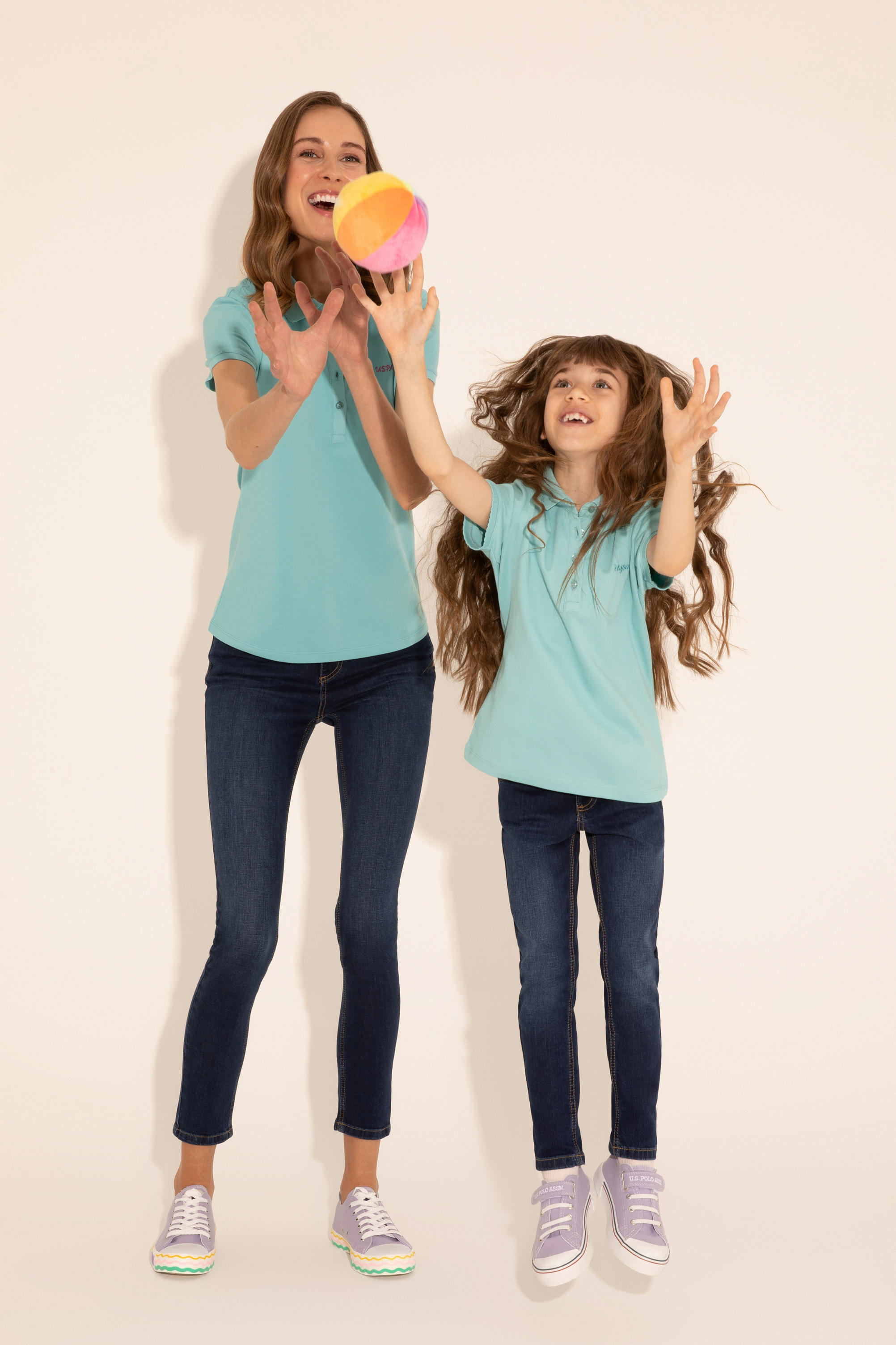 پولوشرت بیسیک یقه پولو نعناعی اندامی دخترانه یو اس پولو | US POLO ASSN