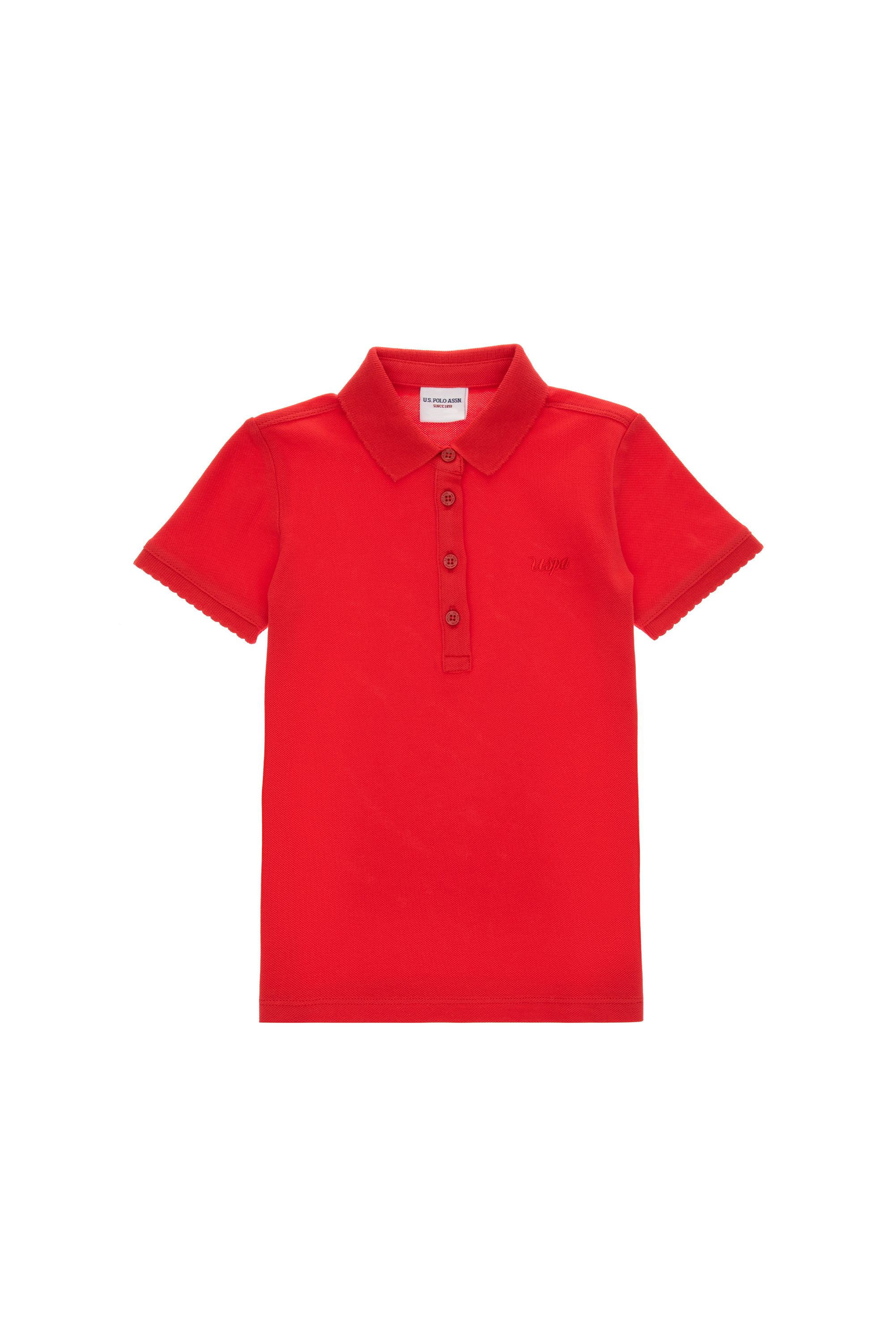 پولوشرت بیسیک قرمز اندامی دخترانه یو اس پولو | US POLO ASSN
