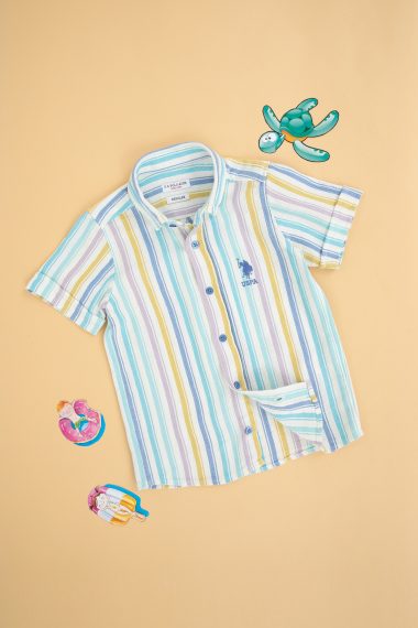 پیراهن آبی تیره رگولار پسرانه یو اس پولو | US POLO ASSN