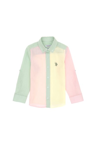 پیراهن  سبزآبی  رگولار  پسرانه یو اس پولو | US POLO ASSN