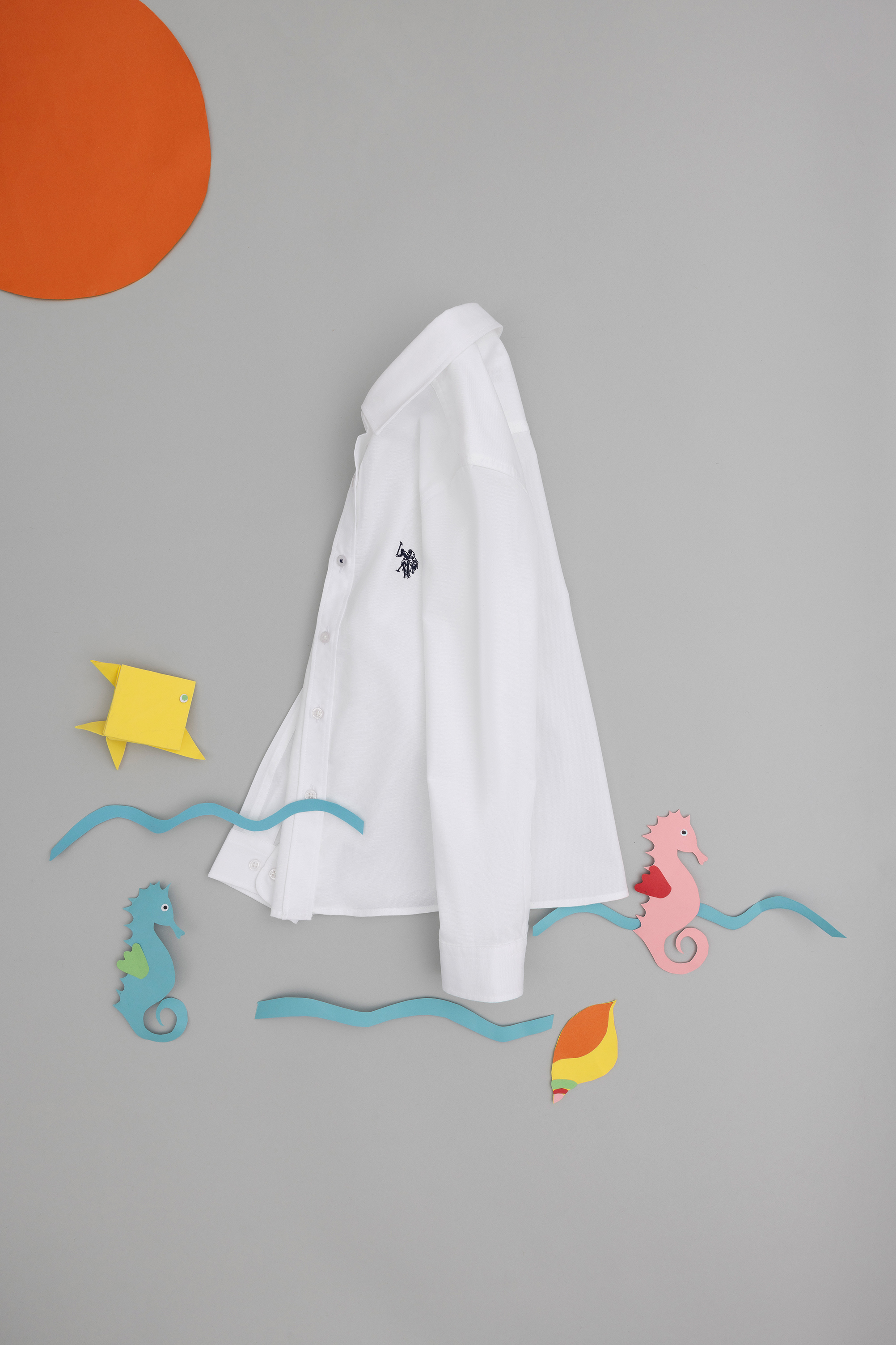 پیراهن سفید رگولار دخترانه یو اس پولو | US POLO ASSN