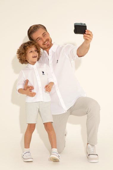 پیراهن  سفید  رگولار  پسرانه یو اس پولو | US POLO ASSN