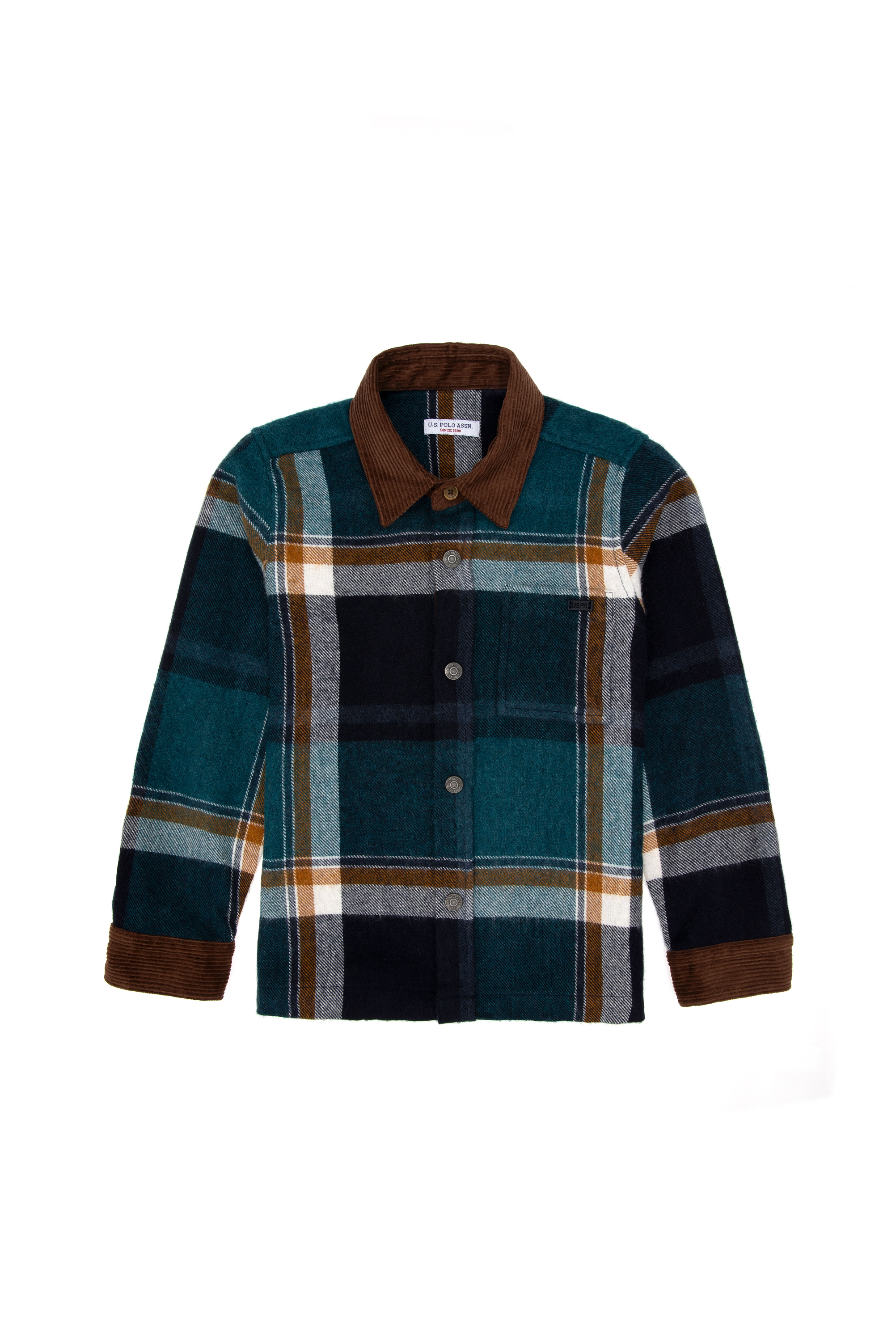 پیراهن سبز تیره ریلکس پسرانه یو اس پولو | US POLO ASSN