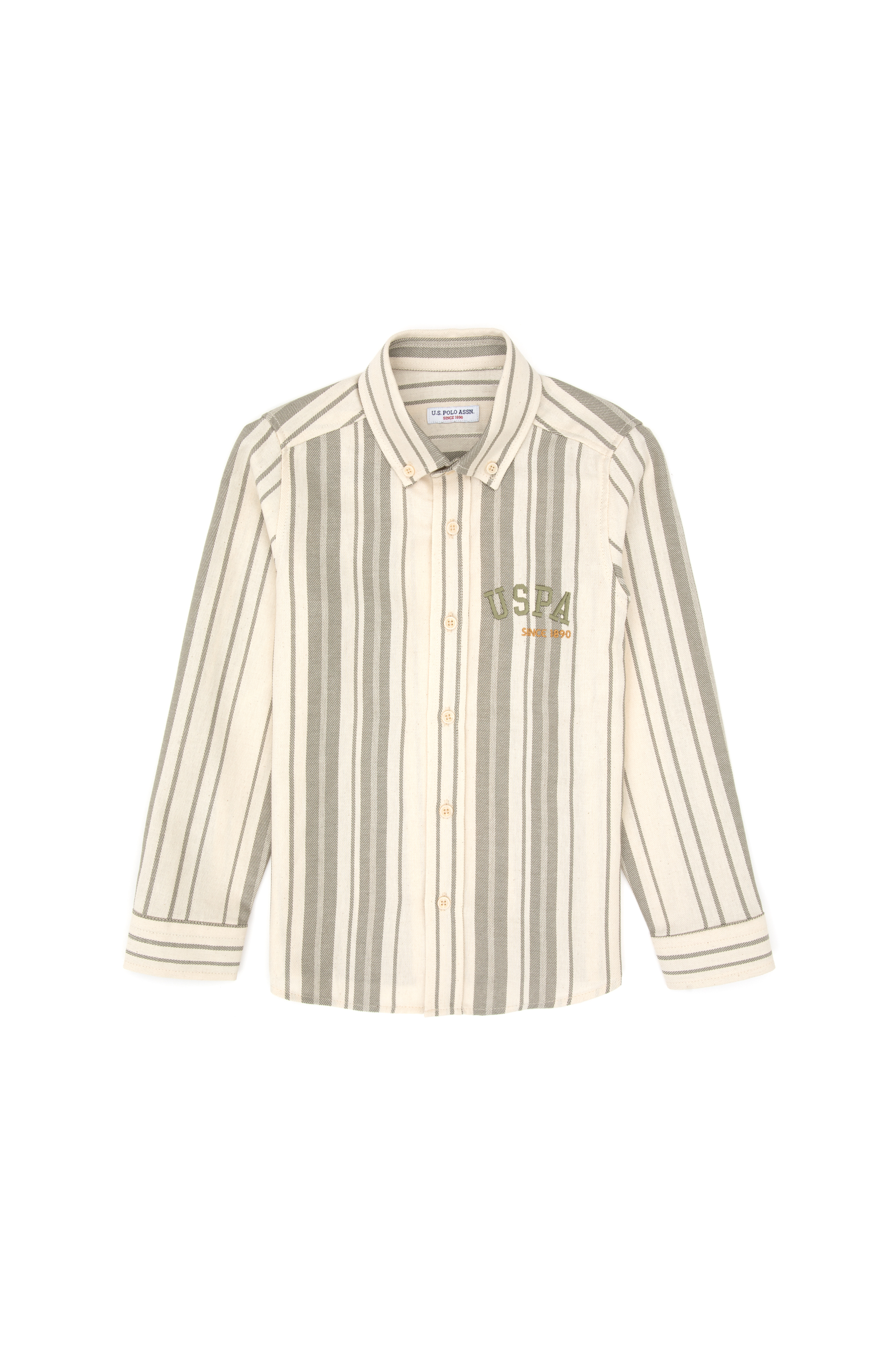 پیراهن خاکی روشن رگولار پسرانه یو اس پولو | US POLO ASSN