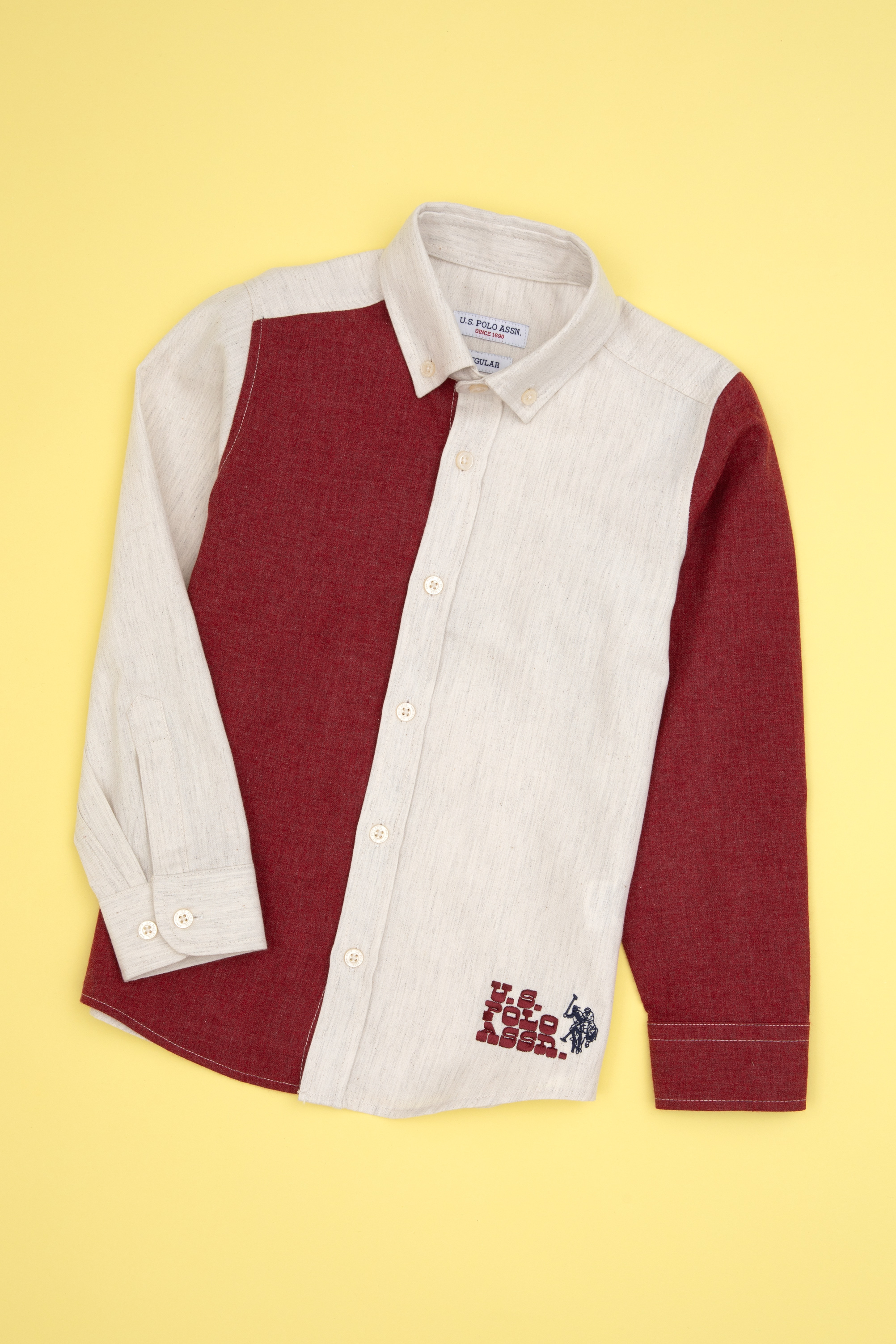 پیراهن آلبالویی رگولار پسرانه یو اس پولو | US POLO ASSN