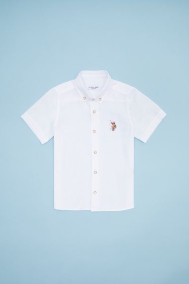 پیراهن بیسیک  سفید  رگولار  پسرانه یو اس پولو | US POLO ASSN